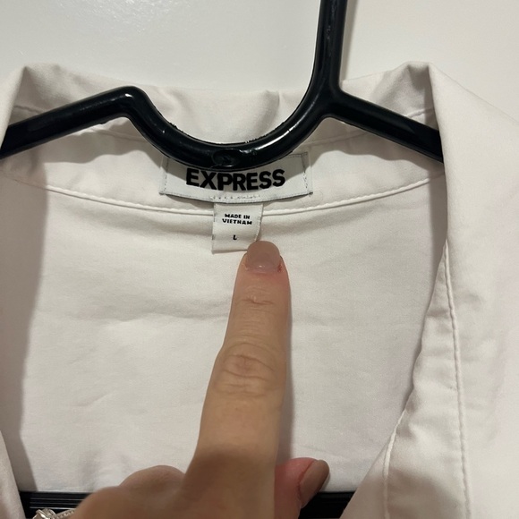 Express White Sleeveless Notched Collar Midi Dress - Picture 4 of 5